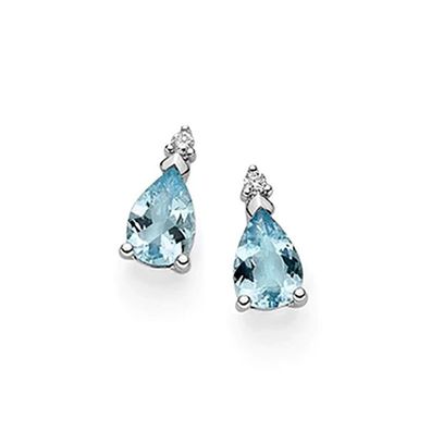 Frau Oro – DHOA7187 – DAMEN-OHRRINGE AUS Weissgold, Aquamarin UND Diamanten ref. DHOA