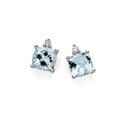 Frau Oro – DHOA7189 – DAMEN-OHRRINGE AUS Weissgold, Aquamarine UND Diamanten ref. DHO