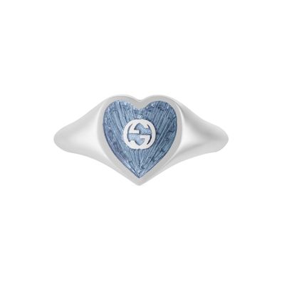Gucci - YBC645544002 - Gucci Herzring mit Herzmotiv und Details aus Sterlingsilber un