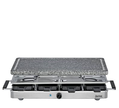 Spring Raclette Tischgrill mit Granitstein und Alu-Grillplatte Grau
