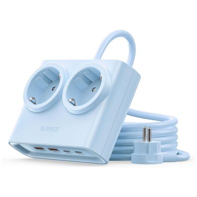 ORICO PDC25 25W GaN Steckdosenleiste mit 2 USB-C, 2 USB-A, 2 Schuko