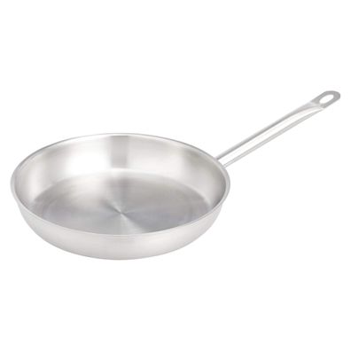 Amazon Basics Bratpfanne 28 cm Edelstahl mit Aluminiumboden Silber