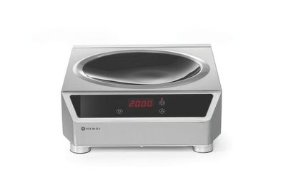 Hendi Wok Induktionskocher 3500 W Edelstahl 340x450x120 mm gewerblich