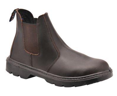 Portwest Dealer Sicherheitsstiefel S1P Braun Gr 47 Leder mit Stahlkappe