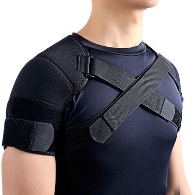 Kuangmi Schulterbandage XL verstellbar Schulterstétze Unisex schwarz