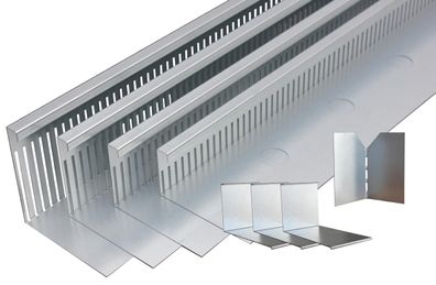 Brandsseller Kiesfangleiste 80 mm x 4 m Stahl silber fér Flachdach