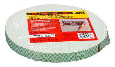 3M 4026 Doppelseitiges Schaumstoff-Klebeband 12 mm x 33 m 17 Stéck