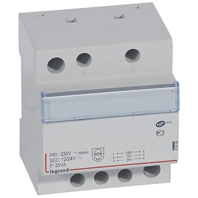 Legrand 413096 Sicherheitstransformator 12/24V 25VA