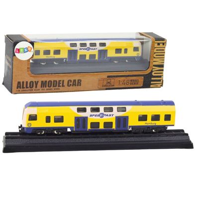LeanToys Modellzug Sammlermodell Rot-Blau 1:48 aus Metall