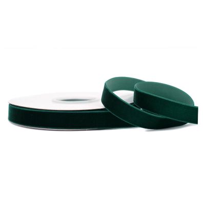Samtband 16mm x 10m Rolle Dunkelgrün