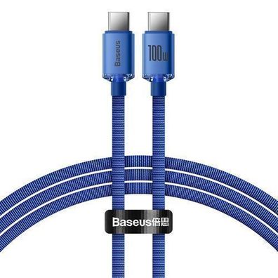 Baseus USB-C auf USB-C Ladekabel PD 100W, 1,2m, Blau, Schnellladung bis 5A, 480M