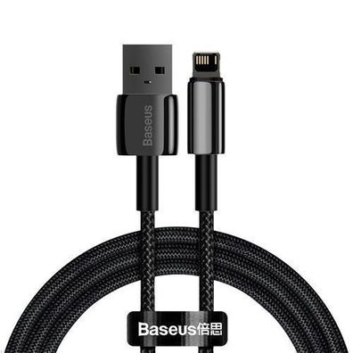 Baseus Tungsten Hochgeschwindigkeits-USB-zu-Lightning-Kabel, 2,4A, 1m, Schwarz (