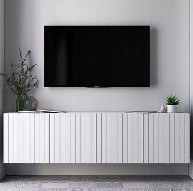 RTV-Wandschrank TV-Schrank Glamour Modern TV-Fernsehschrank TV Möbel Weiß Matt 150 cm