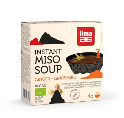 3x Lima Instant Miso Suppe Ingwer 4x15g