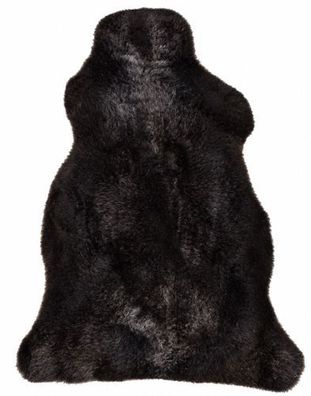 Schaffell Echt | Schwarzbraun, ca. 115 cm | Kurzhaar-Weichflor | Öko gegerbt