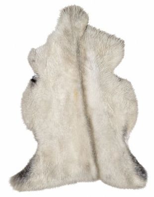 Schaffell Echt | Naturweiß-Grau, ca. 120 cm | Weichflor | Öko gegerbt