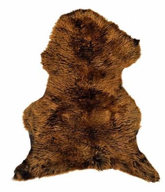 Schaffell Echt | Goldbraun-Dunkelbraun, ca. 96 cm | Weichflor | Öko gegerbt