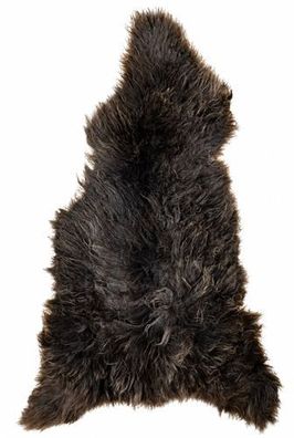 Schaffell Echt | Anthrazitbraun, ca. 134 cm | Langflor | Öko gegerbt