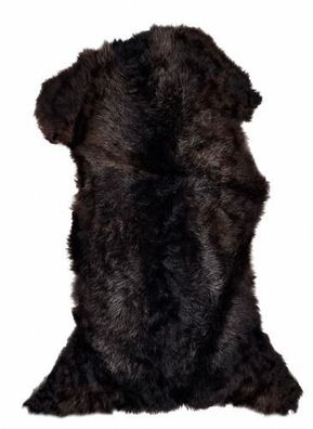 Schaffell Echt | Dunkelbraun-Schwarzbraun, ca. 105 cm | Kurzflor | Öko gegerbt