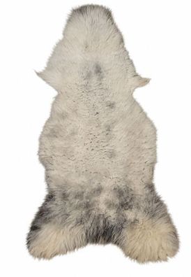 Schaffell Echt | Naturweiß-Silbergrau, ca. 125 cm | Lockenflor | Öko gegerbt