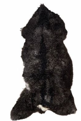 Schaffell Echt | Schwarzbraun mit Weiß, ca. 140 cm | Lockenflor | Öko gegerbt