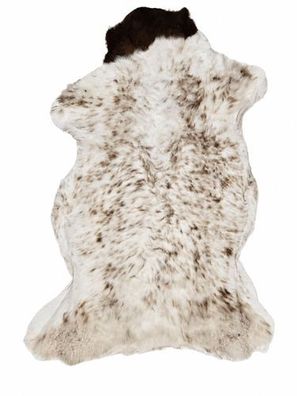 Schaffell Echt | Naturweiß-Creme-Braun, ca. 105 cm | Lockenflor | Öko gegerbt