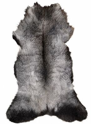 Schaffell Echt | Silbergrau-Anthrazit, ca. 116 cm | Lockenflor | Öko gegerbt