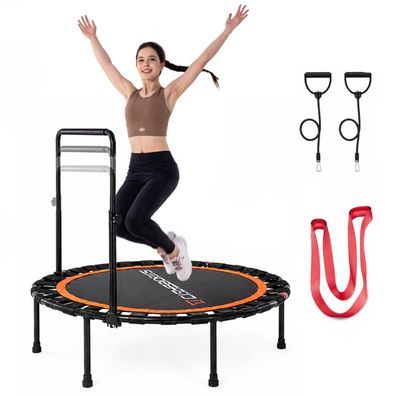 Fitness Trampolin Ø101CM , it Haltegriff für Erwachsene, faltbares Mini Trampolin