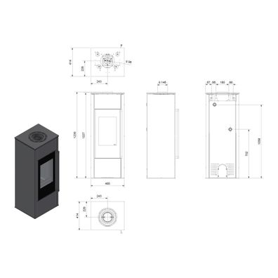 Wasserführender Kaminofen KRATKI HATI Aqua 10 kW Ø 150