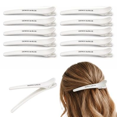 Friseur Haarclips Solo 6 Stück Weiß 12cm - Professionelle Abteilklammern für Haare
