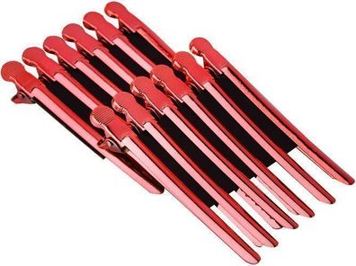 Professionelle rote Friseurklammern Set 12 Stück