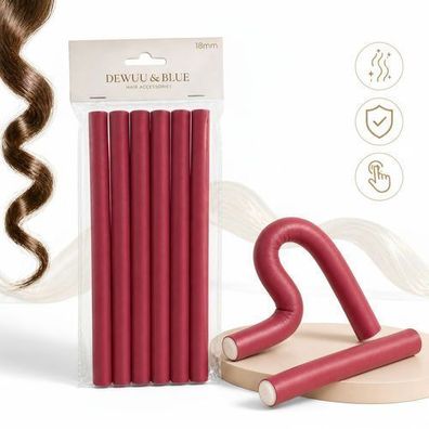 Schaumstoff-Lockenwickler 6 Stück 18 mm für hitzefreie Locken und Wellen