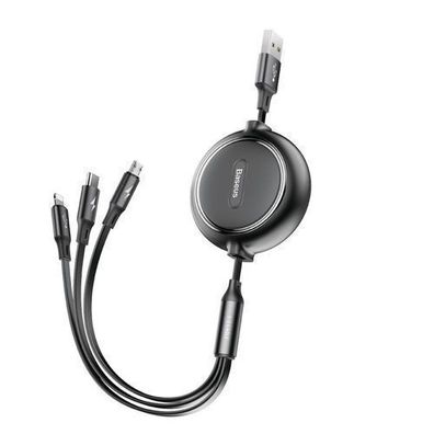 Baseus Golden Loop 3-in-1 USB-Kabel, ausziehbar, micro USB/Lightning/USB-C, 3.5A