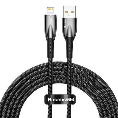 Baseus Glimmer Series USB-A auf Lightning Kabel, 480Mb/s, 2.4A, 2m, Schwarz