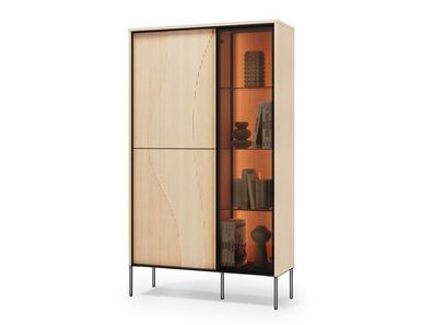 Vitrinenschrank FLOW FW-02 Vitrine mit LED Eiche Vincenza