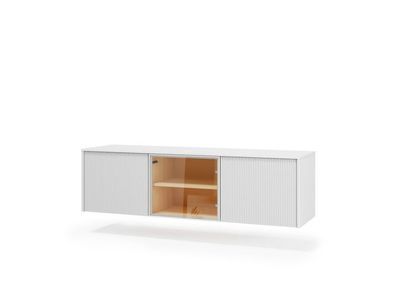 Fernsehschrank Liba LIBA LB-06B hängende Lowboard 195 x 57x 41cm MDF Weiß Seidenmatt