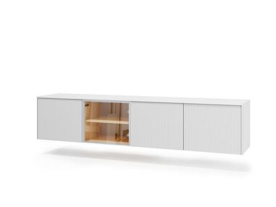 Fernsehschrank Liba LIBA LB-05B hängende Tv-Lowboard 195 x 57x 41 cm MDF Weiß Seiden