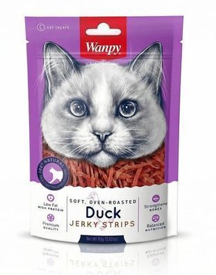 WANPY für Katzen: Duck Jerky Strips 80 g – Entenstreifen