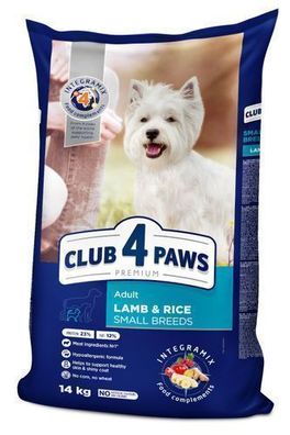 CLUB 4 PAWS HUND 14 kg ADULT für kleine Rassen – Lamm und Reis