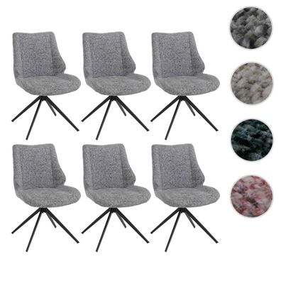6er-Set Esszimmerstuhl HWC-O48, Auto-Return, Stoff/Textil Chenille (410g/m²) Öko-Tex