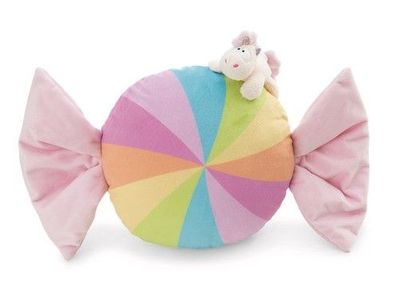 NICI Theodor & Friends Plüschkissen Bonbonförmig 45cm mit Kuscheltier Neuware