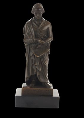 Bronzeskulptur Ludwig van Beethoven stehende Musikerfigur auf Marmorsockel, H 17,1 cm