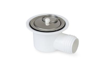 Ablaufgarnitur 25 mm Spüle CAN Spülbecken Stöpsel Ablauf weiß 90° ) 64332r NEU