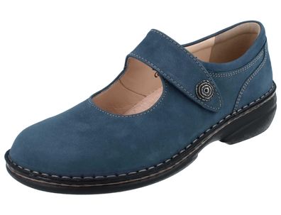 FINN Comfort Laval Damen Ballerina blau Velourleder