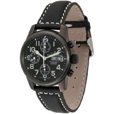 Zeno-Watch - Armbanduhr - Herren - Chrono - Classic Chrono black - 6557TVDD-bk-a1