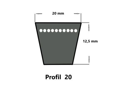 Optibelt VB Keilriemen 20x2000 Li, klassisch