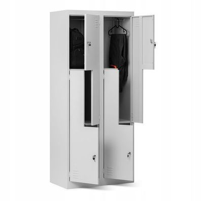 Umkleideschrank Metallschrank Flügeltür Lüftungsschlitzen 185 x 80 x 45 cm Grau