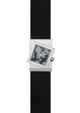 Rolf Cremer Armbanduhr Turn-S Stone Alabaster 507779 Schwarz, Edelstahl, Leder
