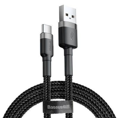 Baseus Cafule Hochleistungs-USB-C-Kabel, 3m, Schnellladung QC3.0, 2A, Grau-Schwa