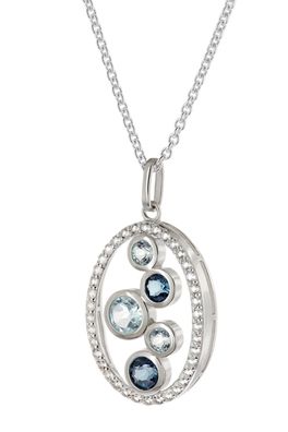 trendor Schmuck Damen-Halskette 925 Silber mit Topas-Anhänger 21896